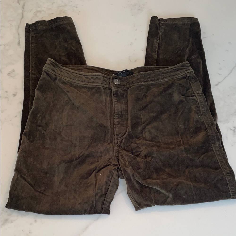 Forever21 green velvet pant